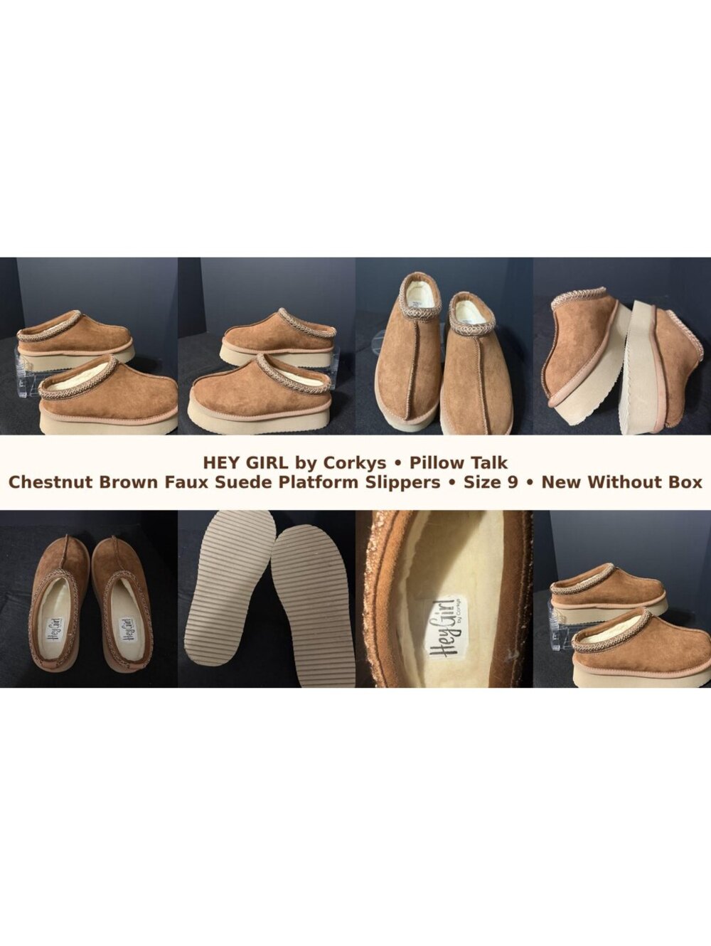 Hey Girl by Corkys Pillow Talk Platform Slippers Size 9 NWOB